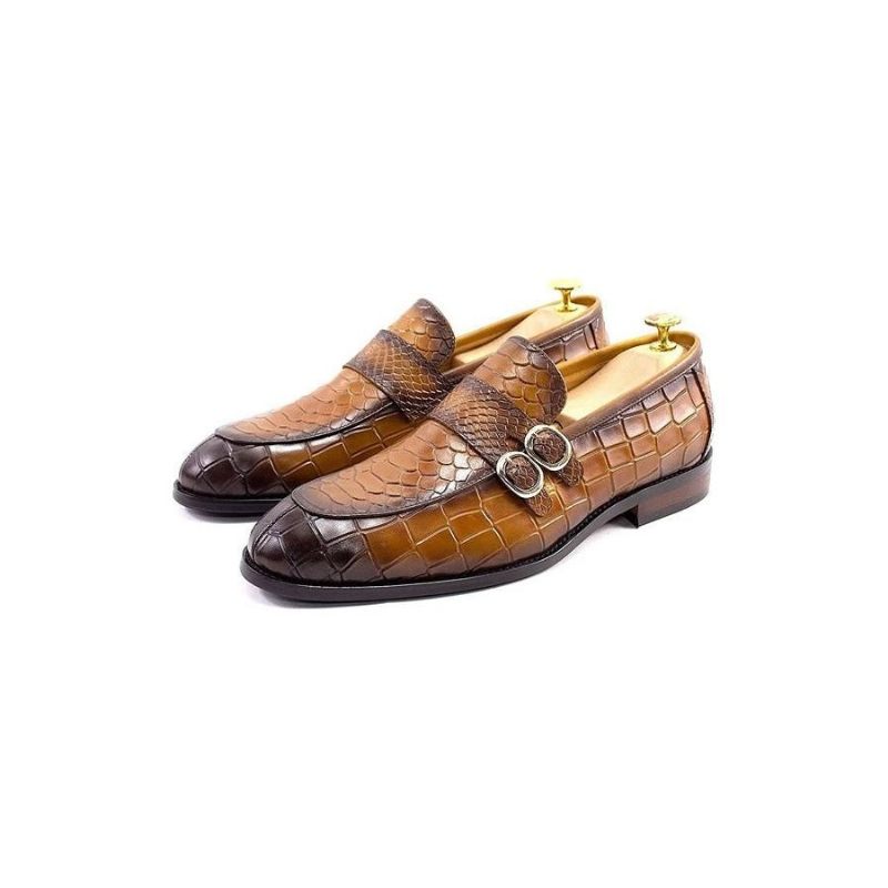 Sapatos Formais Masculinos Couro Genuíno Elegante Crocformal Clássico Brogues