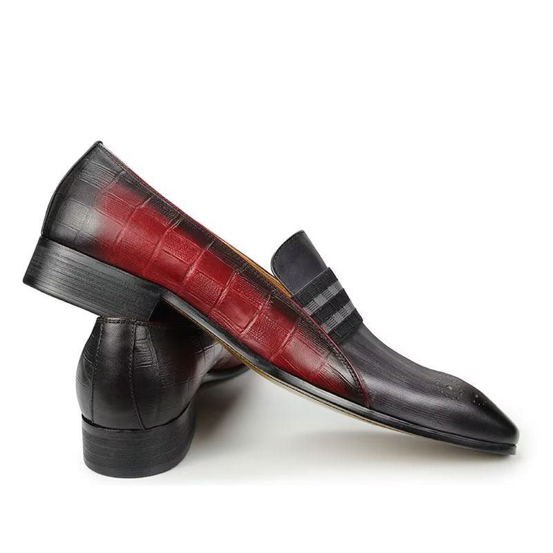 Sapatos Formais Masculinos Couro Genuíno Elegante Mocassins Cavalheiro - Cinza