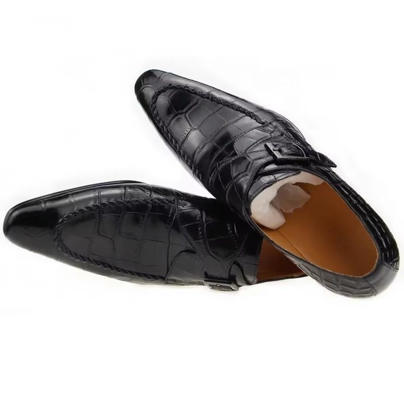 Sapatos Formais Masculinos Couro Genuíno Luxo Elegante Brogue Casamento Oxford - Preto