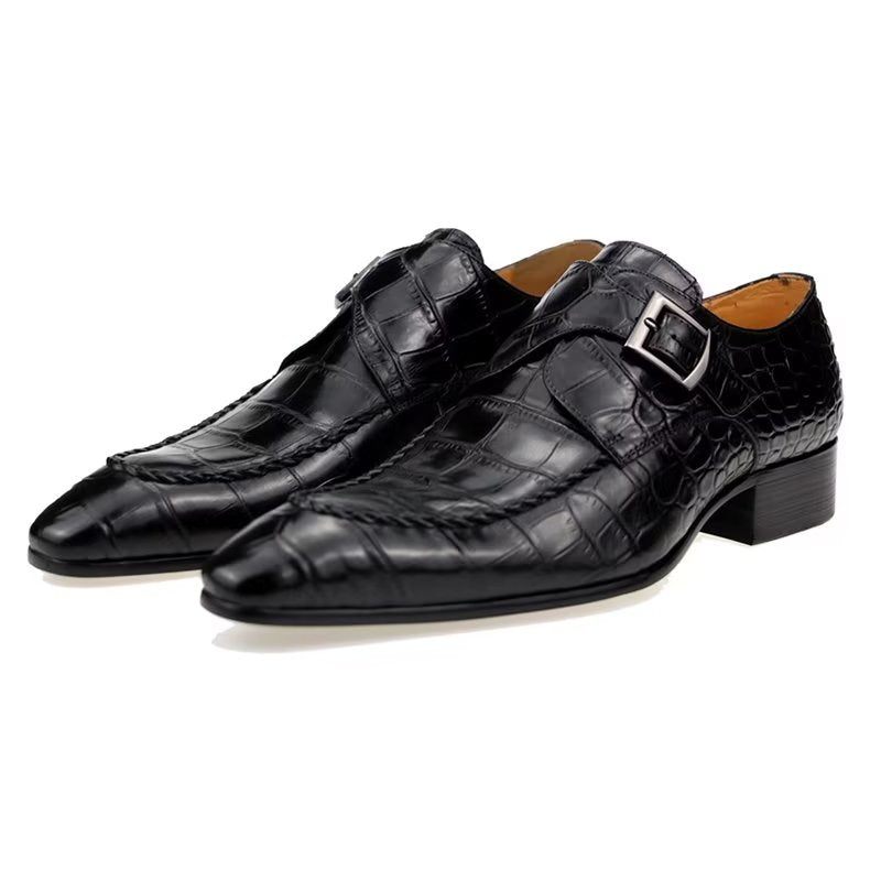 Sapatos Formais Masculinos Couro Genuíno Luxo Elegante Brogue Casamento Oxford - Preto