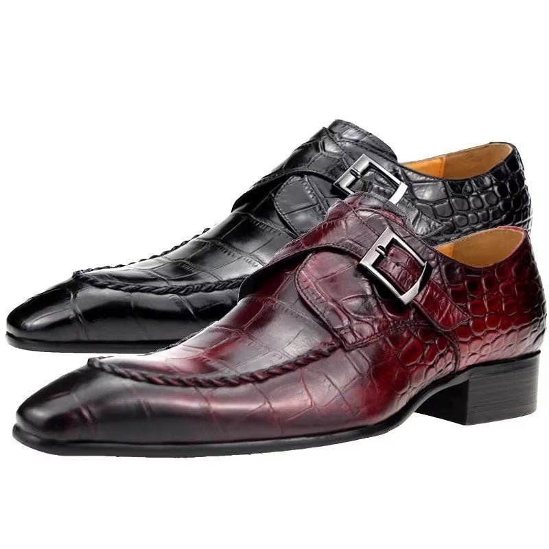 Sapatos Formais Masculinos Couro Genuíno Luxo Elegante Brogue Casamento Oxford - Vermelho