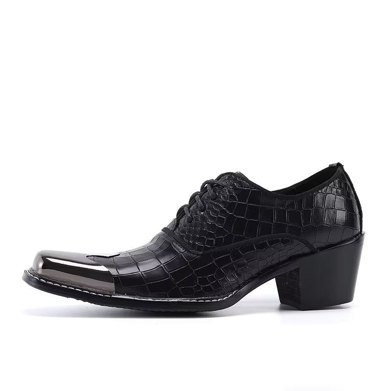 Sapatos Formais Masculinos Couro Genuíno Oxford - Preto