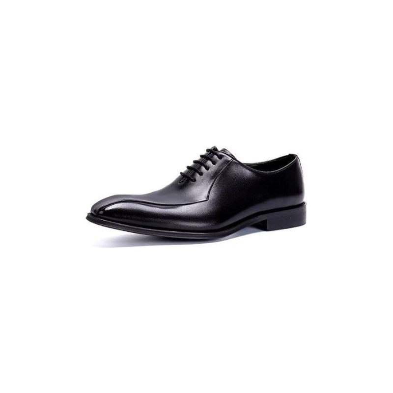 Sapatos Formais Masculinos Couro Genuíno Oxford - Preto