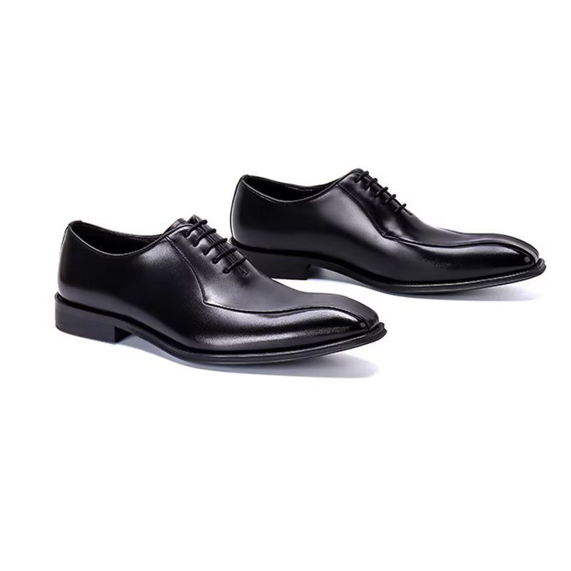 Sapatos Formais Masculinos Couro Genuíno Oxford - Preto