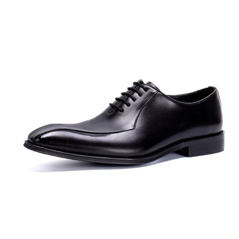 Sapatos Formais Masculinos Couro Genuíno Oxford - Preto