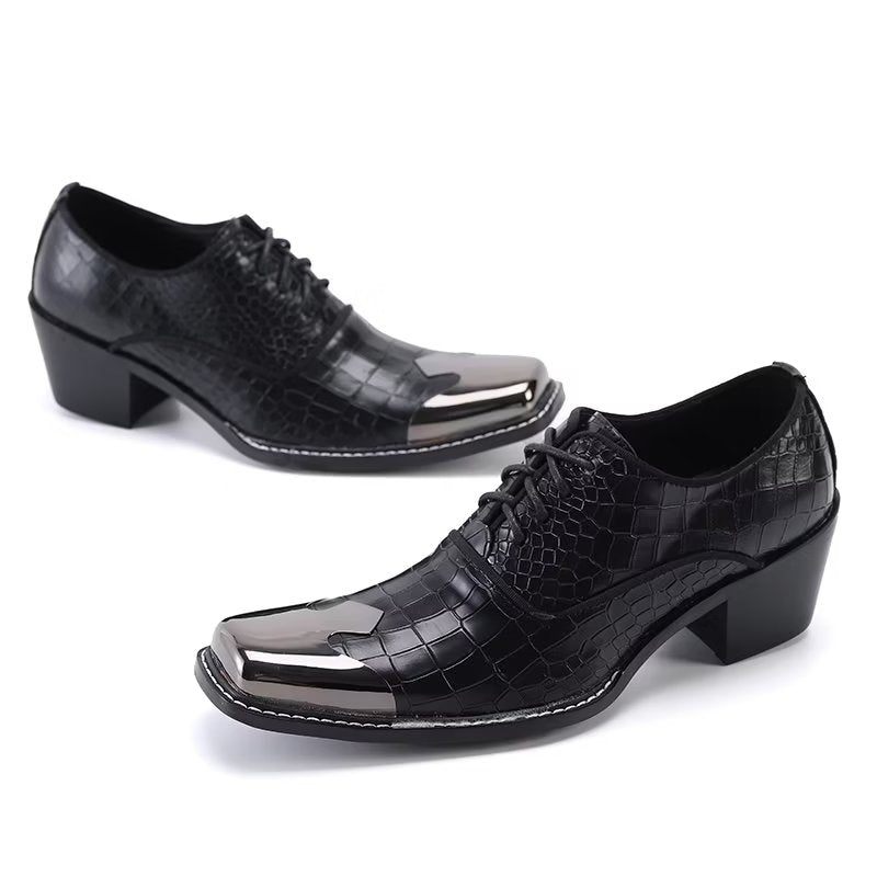 Sapatos Formais Masculinos Couro Genuíno Oxford - Preto