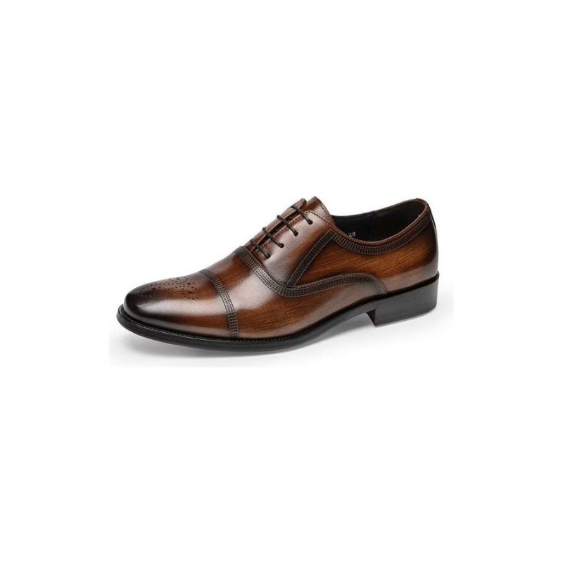 Sapatos Formais Masculinos Couro Luxo Elegância Oxford - Café