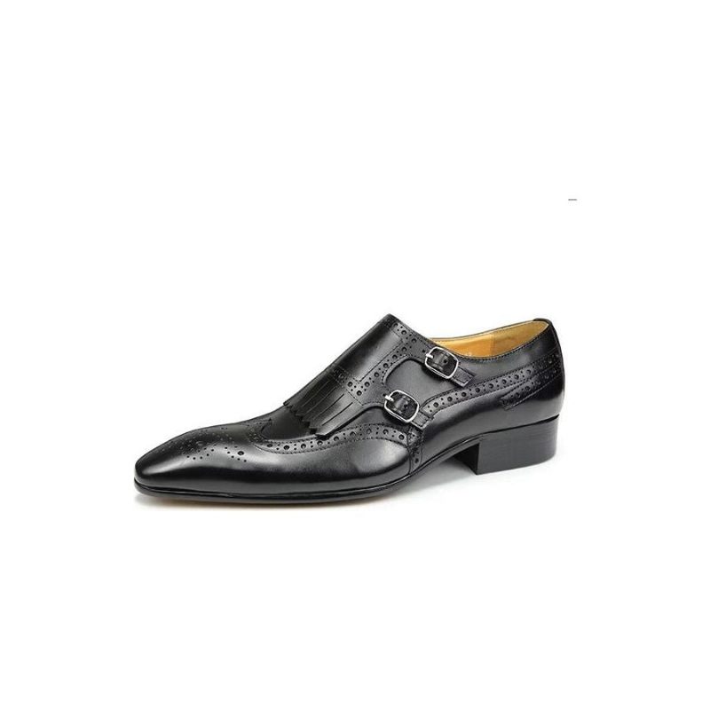 Sapatos Formais Masculinos Couro Luxo Metal Elegante Brogue Casamento