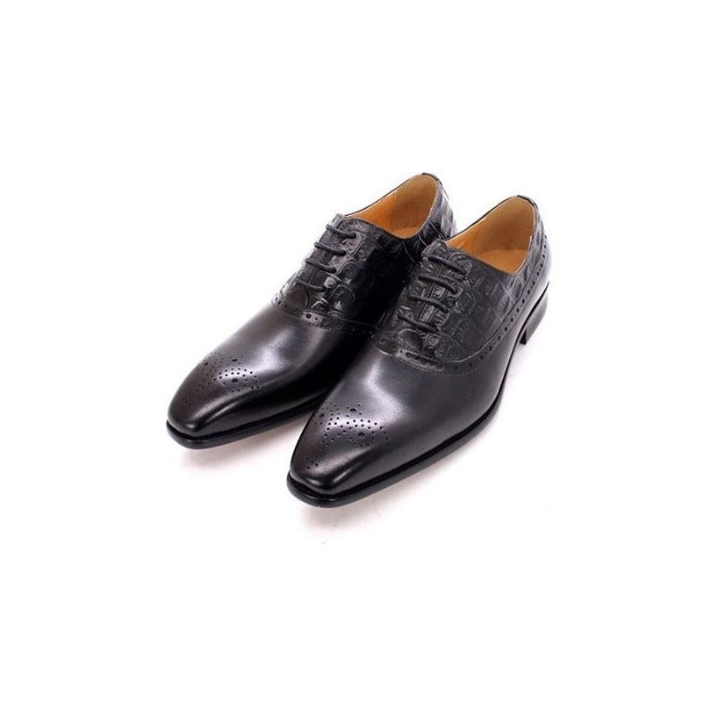 Sapatos Formais Masculinos Couro Luxuoso Brogue Oxford