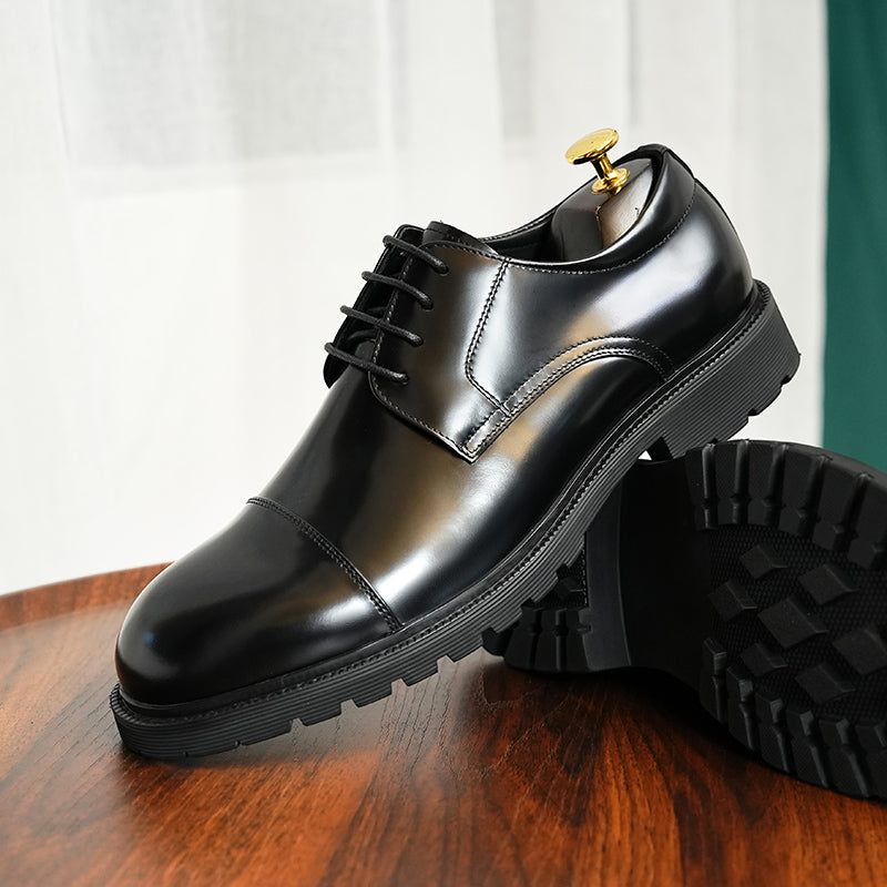 Sapatos Formais Masculinos Couro Luxuoso Para Negócios - Preto