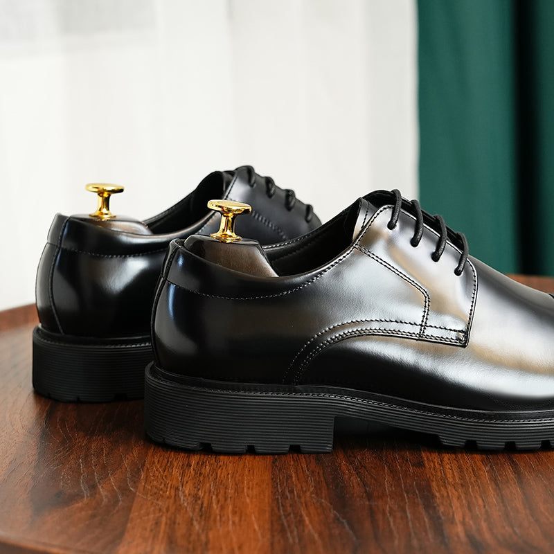 Sapatos Formais Masculinos Couro Luxuoso Para Negócios - Preto