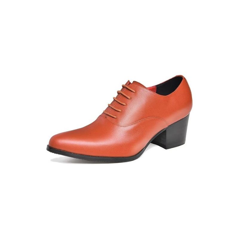 Sapatos Formais Masculinos Couro Oxford - Laranja