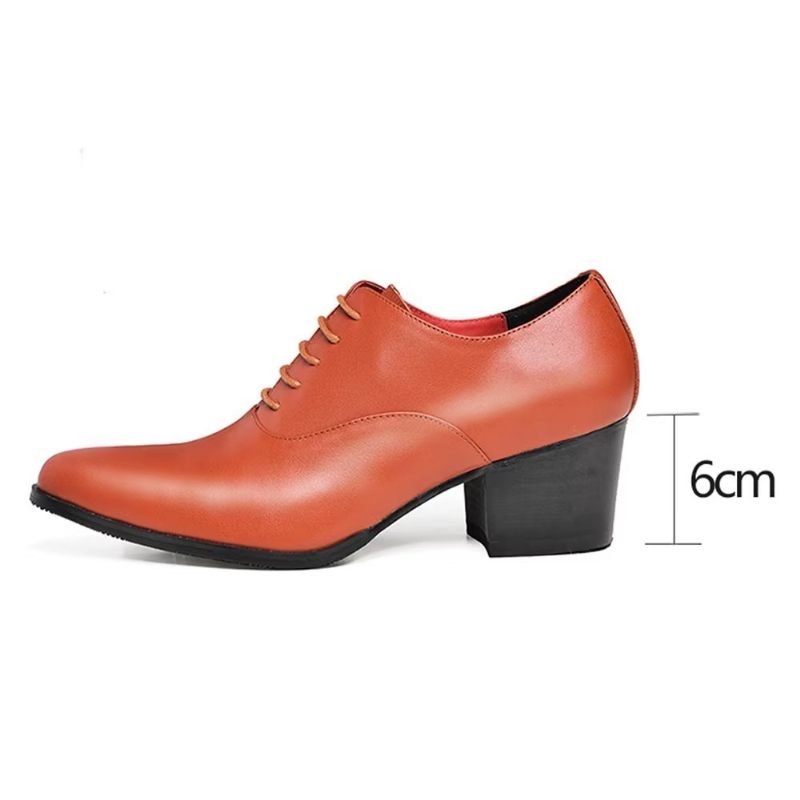 Sapatos Formais Masculinos Couro Oxford - Laranja