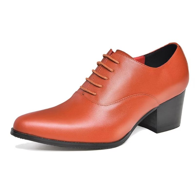 Sapatos Formais Masculinos Couro Oxford - Laranja