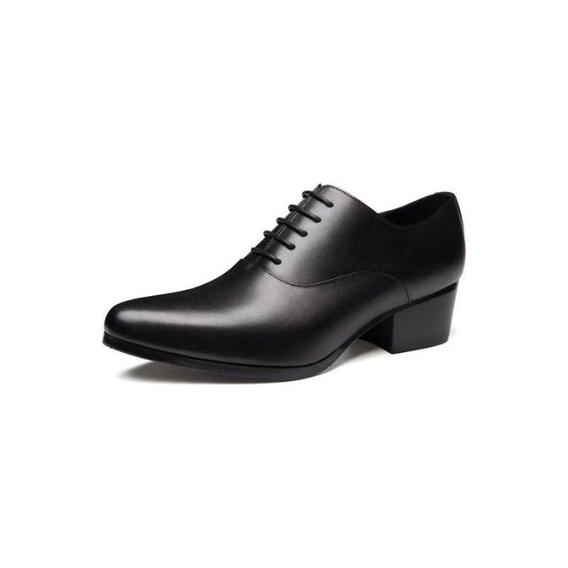 Sapatos Formais Masculinos Couro Refinado Bico Fino Sociais Chiques Oxford - Preto