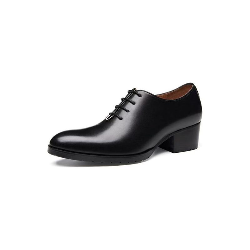 Sapatos Formais Masculinos Couro Refinado Com Bico Fino Oxford