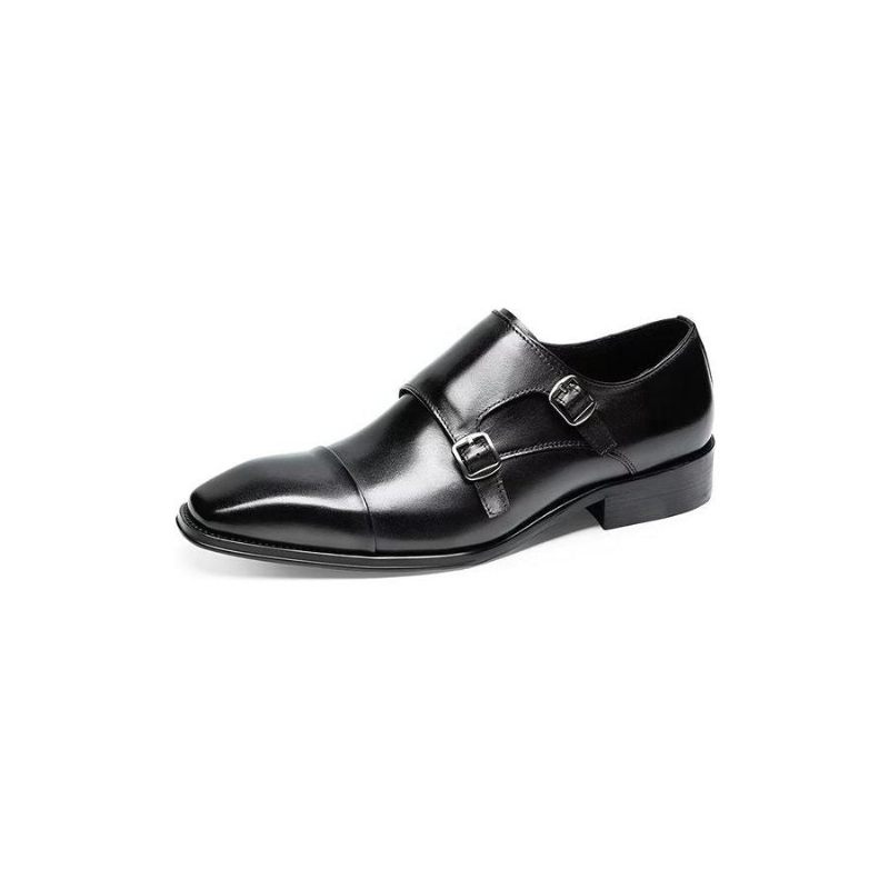 Sapatos Formais Masculinos Couro Refinado Slip-on Monkstraps