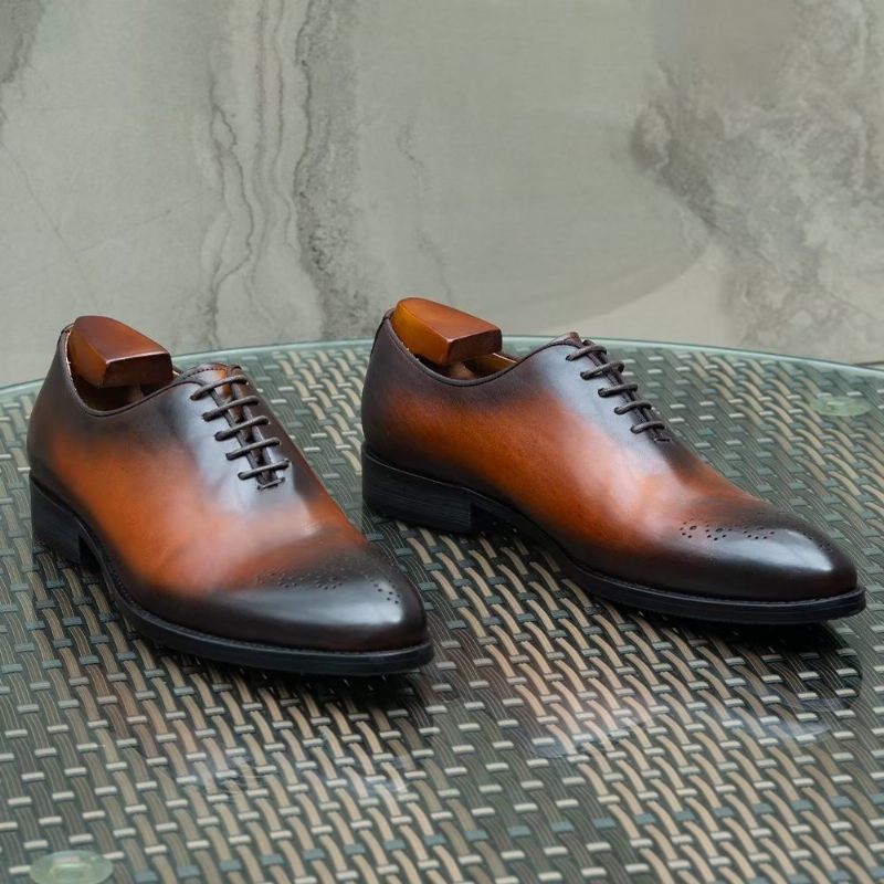 Sapatos Formais Masculinos Couro Requintado - Café