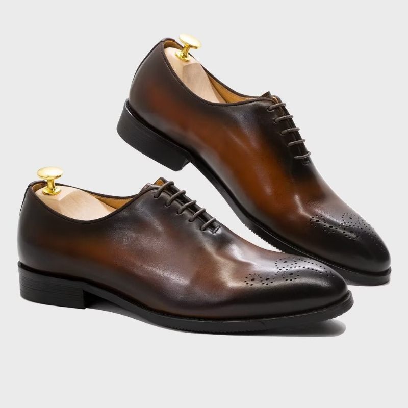 Sapatos Formais Masculinos Couro Requintado - Café