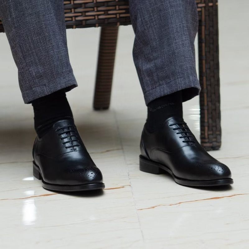 Sapatos Formais Masculinos Couro Requintado - Preto