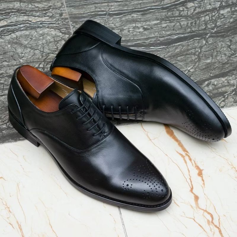 Sapatos Formais Masculinos Couro Requintado - Preto