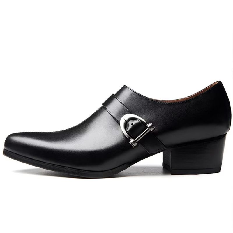 Sapatos Formais Masculinos Couro Requintado Monkstrap Sociais - Preto