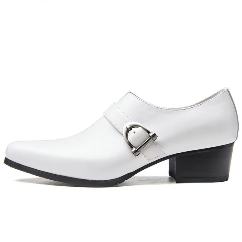 Sapatos Formais Masculinos Couro Requintado Monkstrap Sociais - Branco