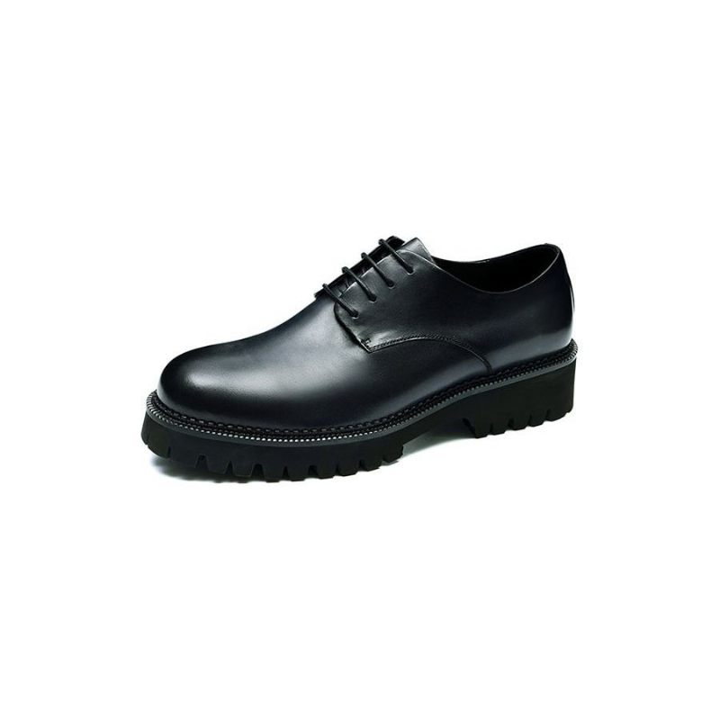 Sapatos Formais Masculinos Couro Vaca Com Cadarço Brogues - Preto