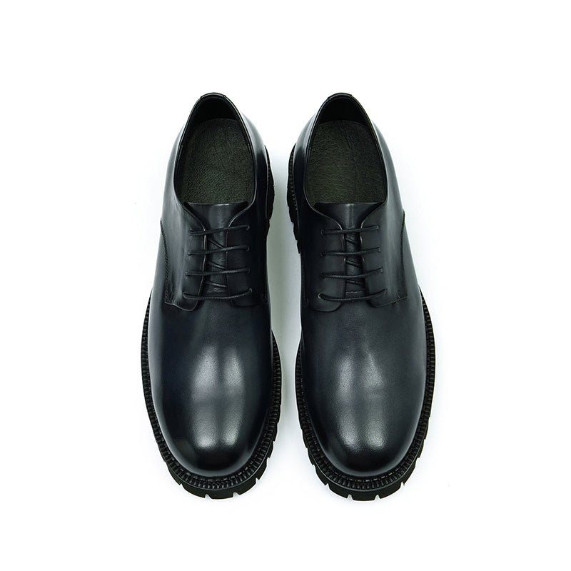 Sapatos Formais Masculinos Couro Vaca Com Cadarço Brogues - Preto