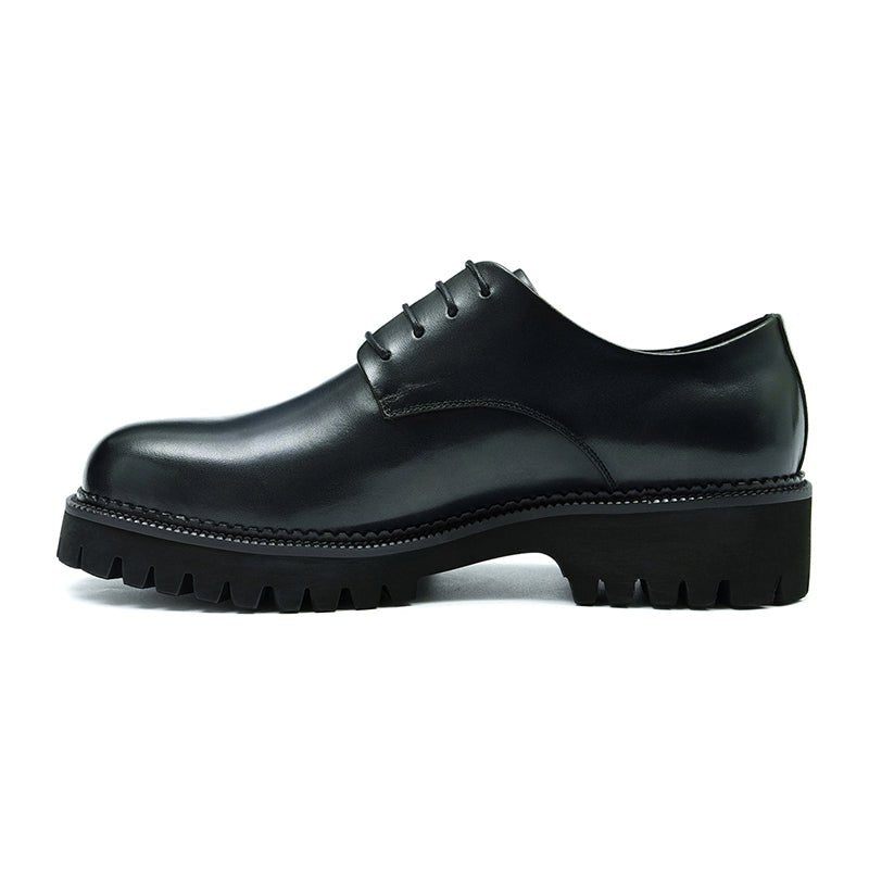 Sapatos Formais Masculinos Couro Vaca Com Cadarço Brogues - Preto