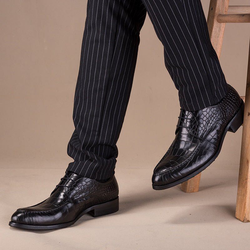 Sapatos Formais Masculinos Couro Vaca Derby - Preto