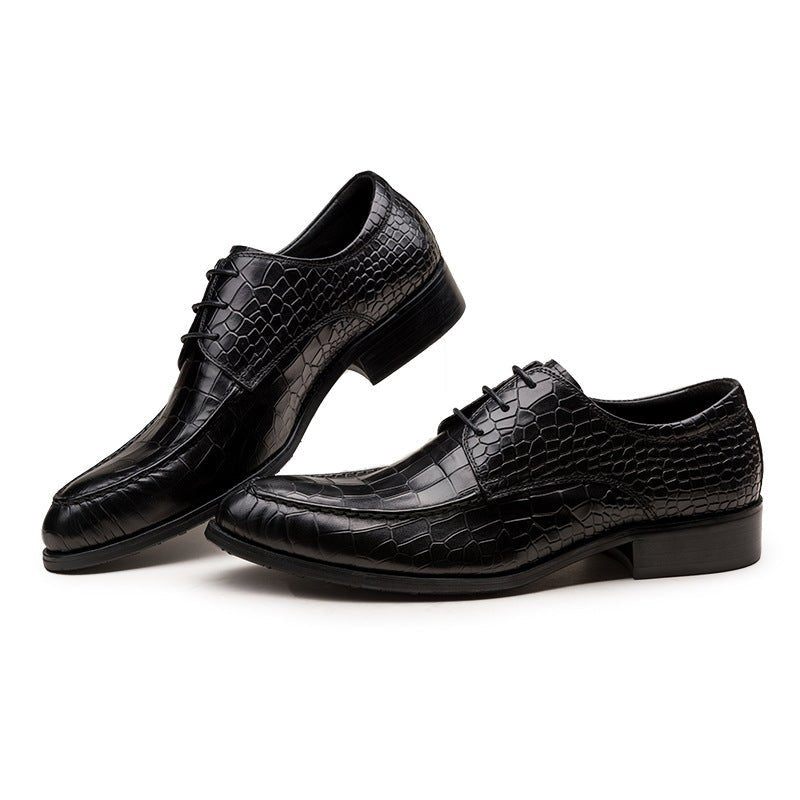 Sapatos Formais Masculinos Couro Vaca Derby - Preto