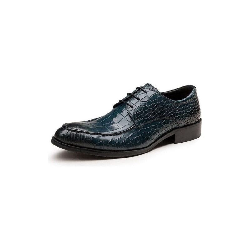 Sapatos Formais Masculinos Couro Vaca Derby - Azul