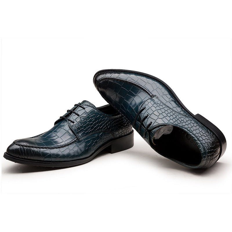 Sapatos Formais Masculinos Couro Vaca Derby - Azul