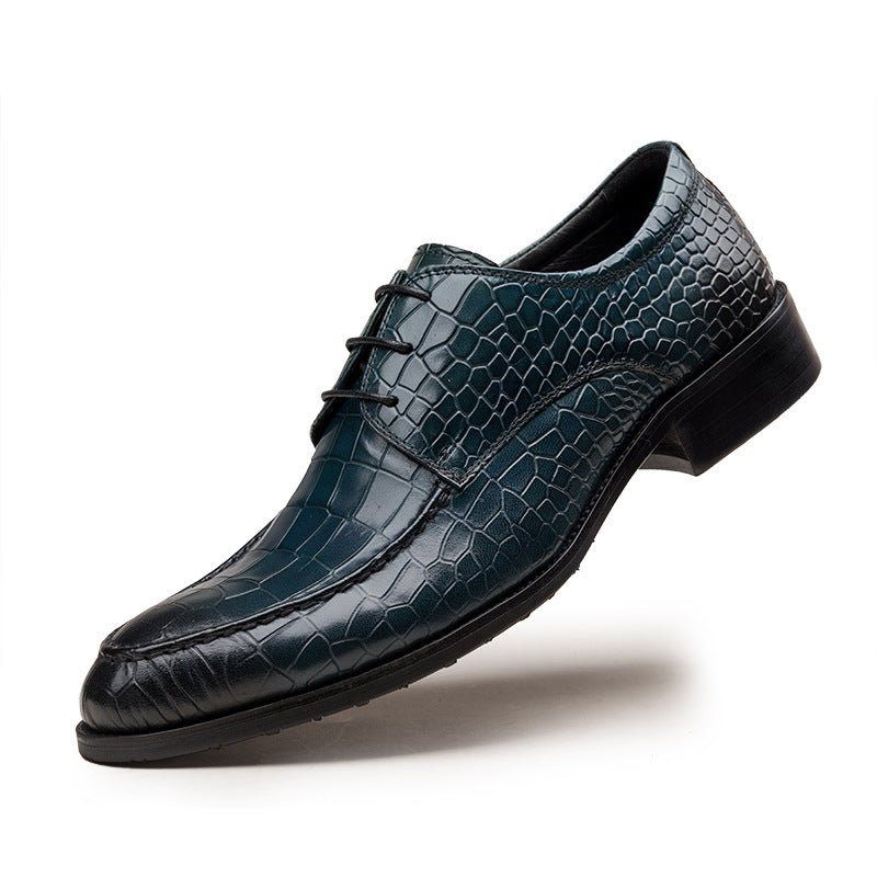 Sapatos Formais Masculinos Couro Vaca Derby - Azul