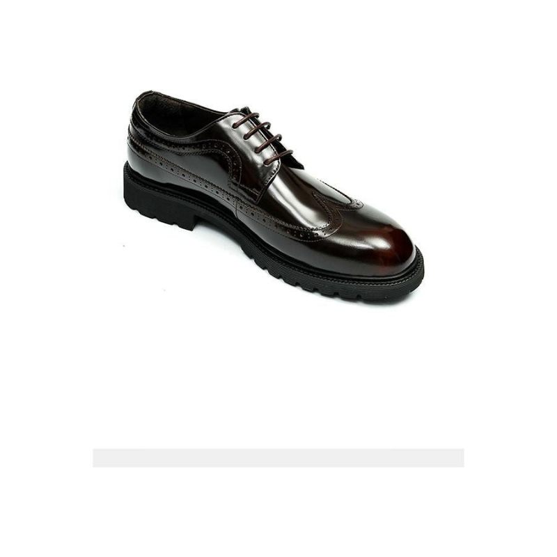 Sapatos Formais Masculinos Couro Vaca Oxford Brilhantes - Preto