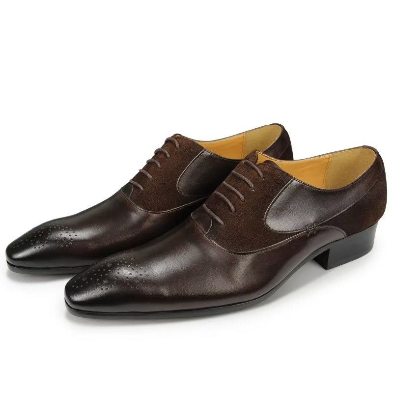 Sapatos Formais Masculinos Deluxe Nupcial Oxford Modishopulence Brogue - Café