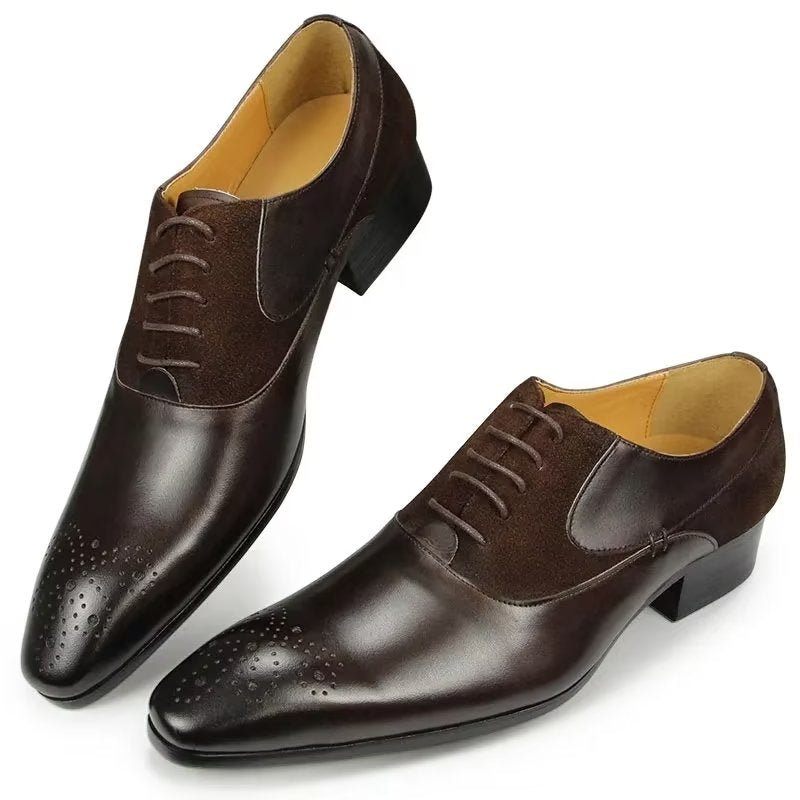 Sapatos Formais Masculinos Deluxe Nupcial Oxford Modishopulence Brogue - Café