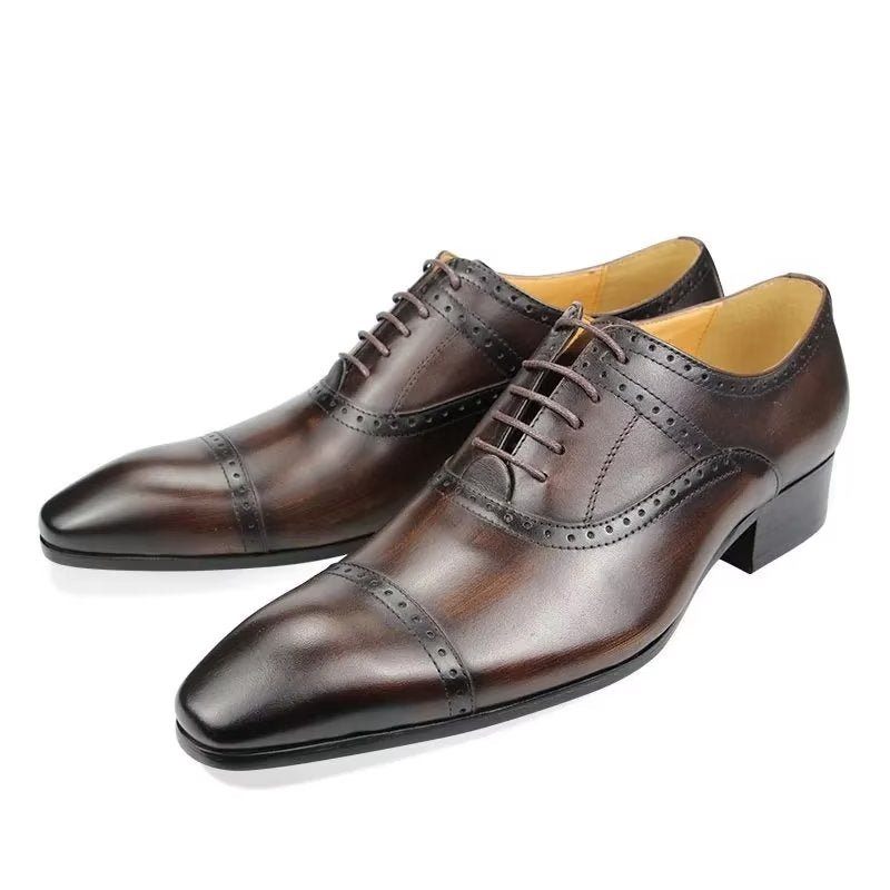 Sapatos Formais Masculinos Deluxe Oxford Lavishnuptial Brogues - Café