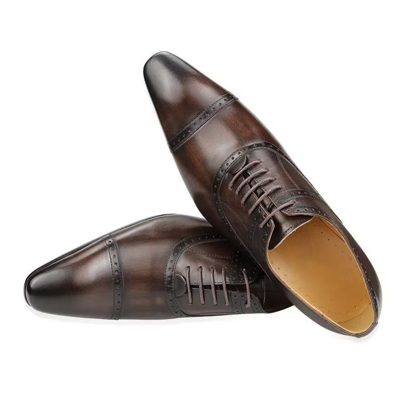 Sapatos Formais Masculinos Deluxe Oxford Lavishnuptial Brogues - Café