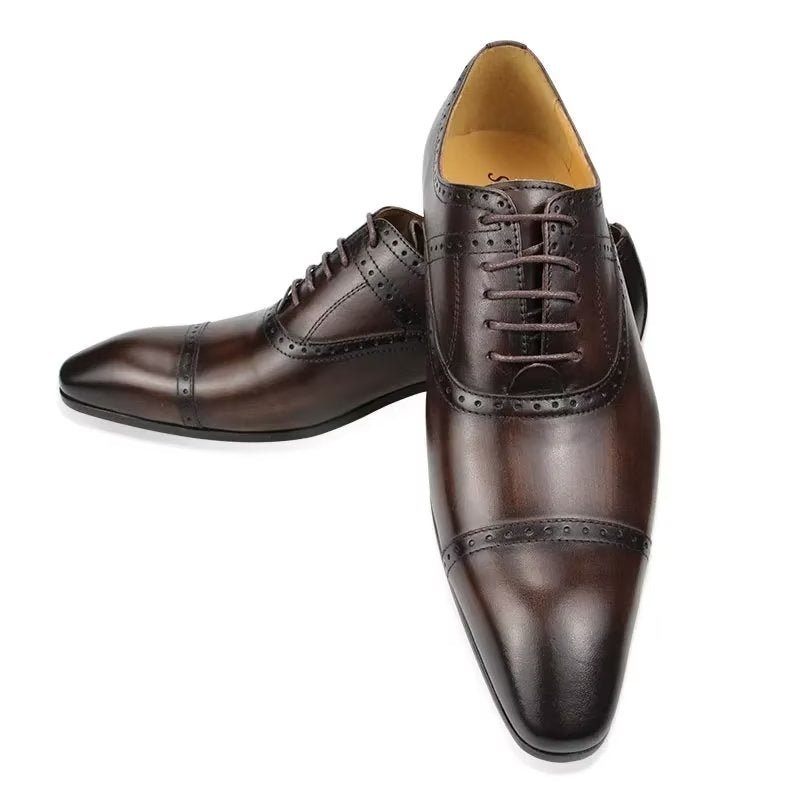 Sapatos Formais Masculinos Deluxe Oxford Lavishnuptial Brogues - Café