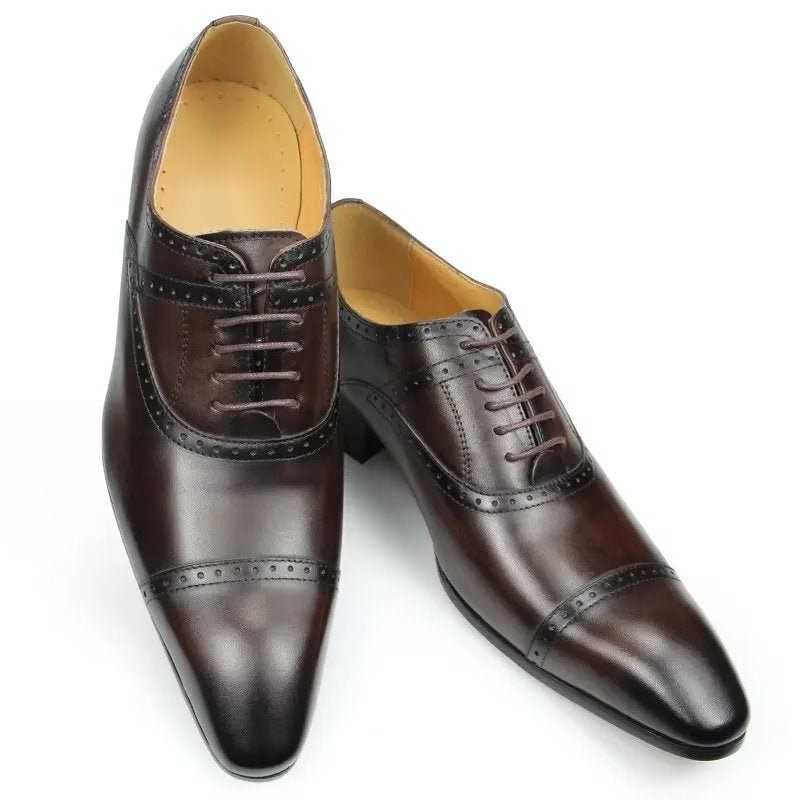 Sapatos Formais Masculinos Deluxe Oxford Lavishnuptial Brogues - Café