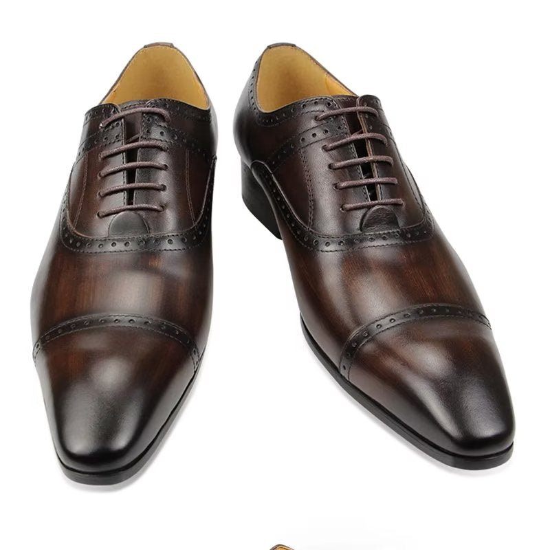 Sapatos Formais Masculinos Deluxe Oxford Lavishnuptial Brogues - Café