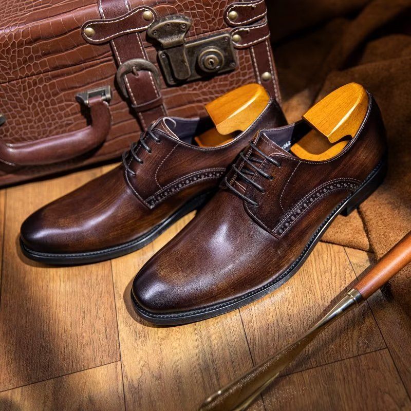 Sapatos Formais Masculinos Derby Chiques - Café