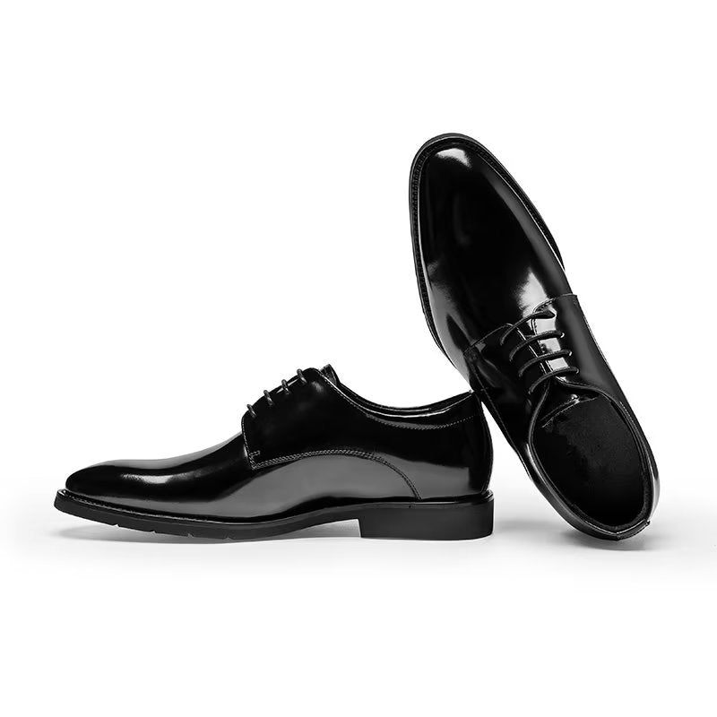 Sapatos Formais Masculinos Derby Couro Refinado - Preto