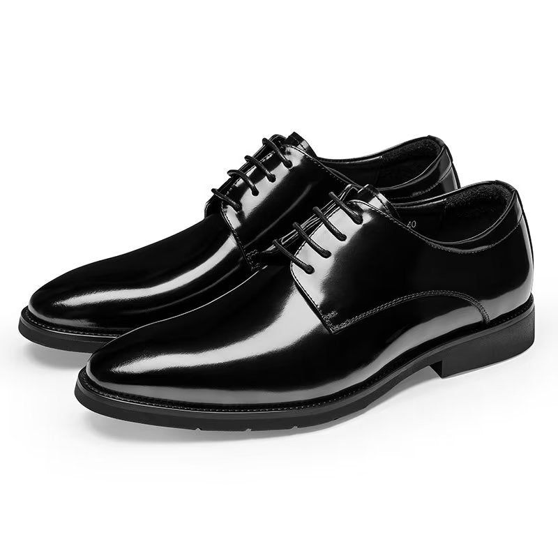 Sapatos Formais Masculinos Derby Couro Refinado - Preto