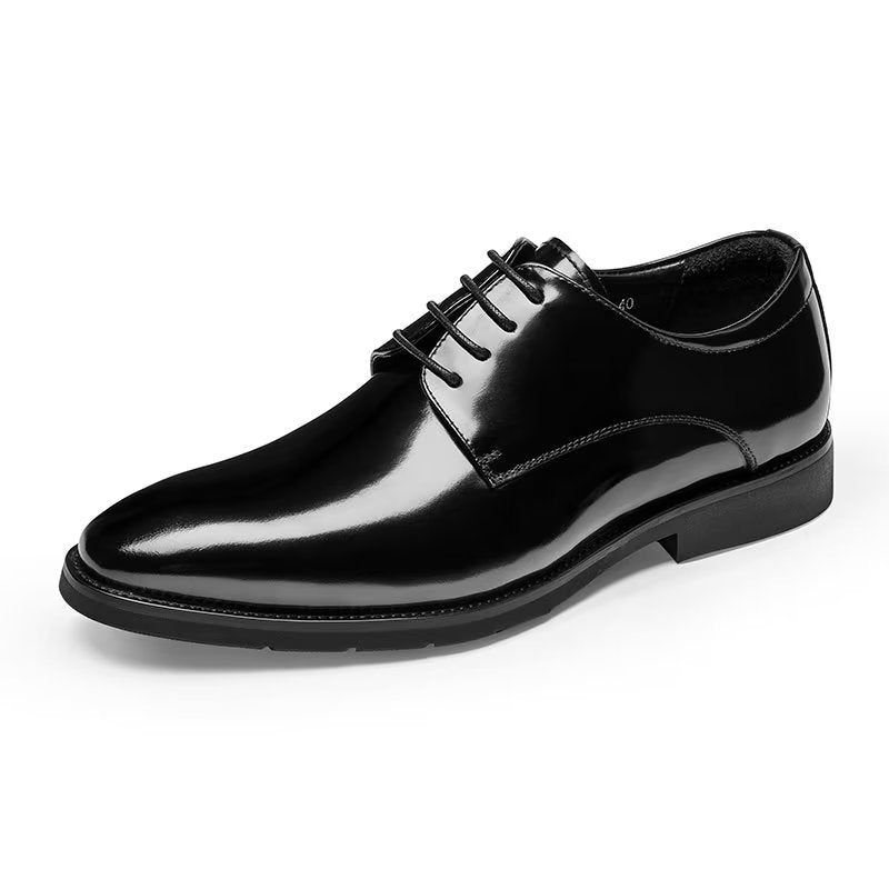 Sapatos Formais Masculinos Derby Couro Refinado - Preto