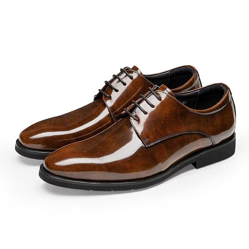 Sapatos Formais Masculinos Derby Couro Refinado - Café