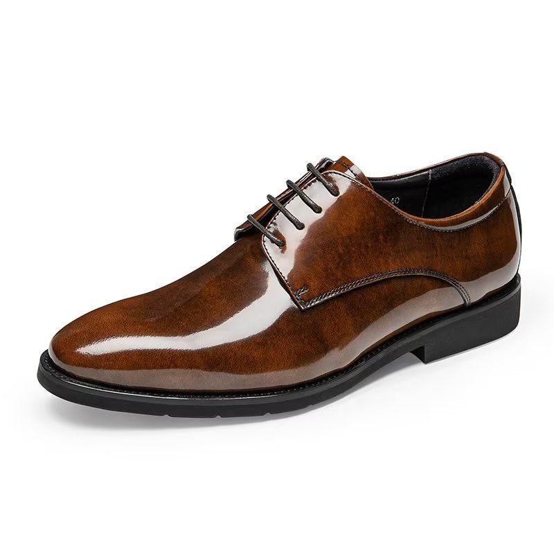 Sapatos Formais Masculinos Derby Couro Refinado - Café