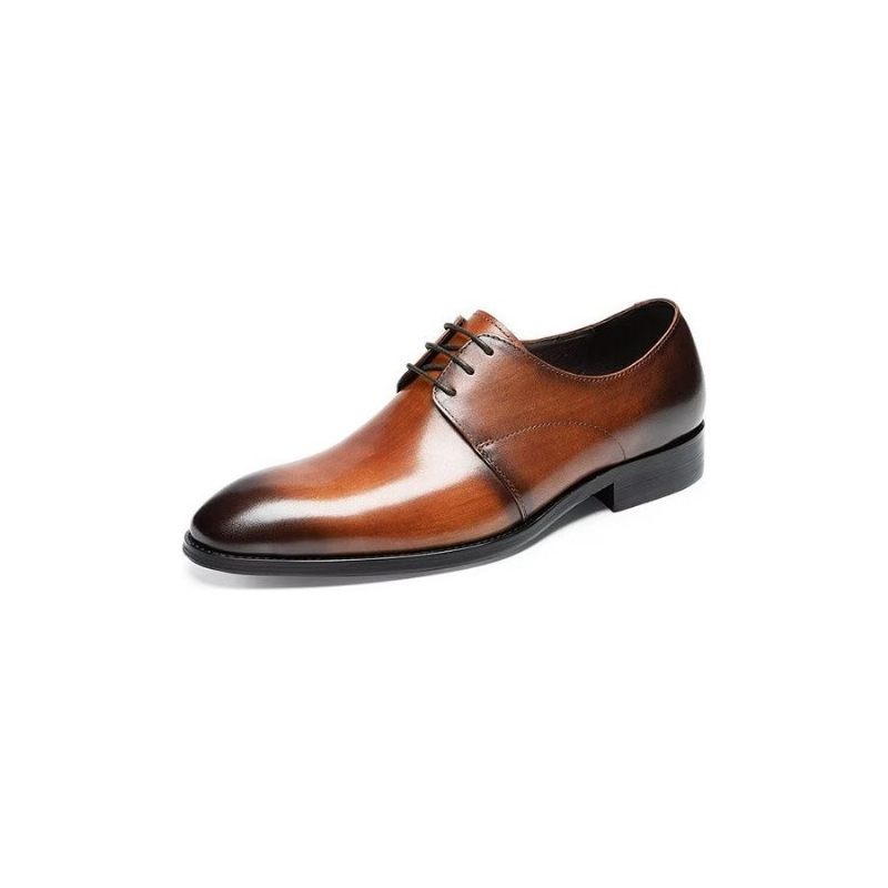 Sapatos Formais Masculinos Derby Couro Vaca Refinado - Café